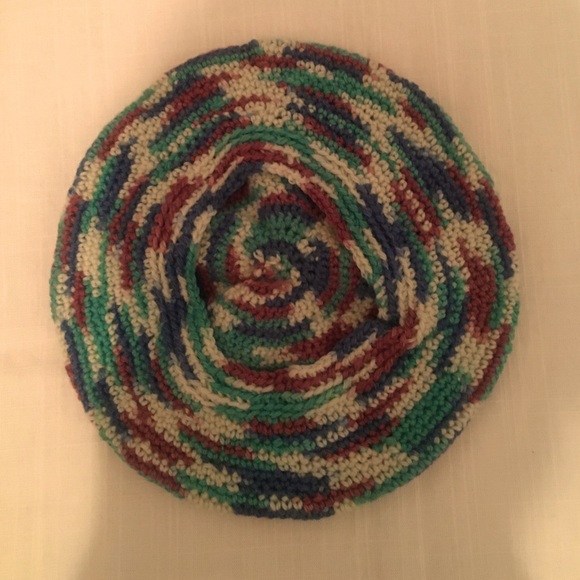 Multi Colour Hand Crochet Beret - Picture 2 of 6